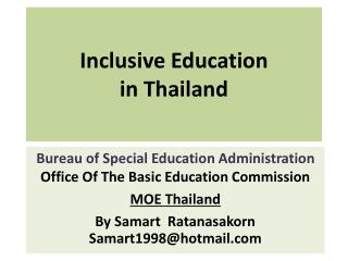 Inclusive Education in Thailand
