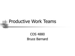 Productive Work Teams