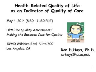 Health-Related Quality of Life as an Indicator of Quality of Care