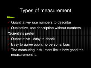 Types of measurement