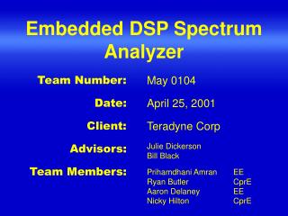 Embedded DSP Spectrum Analyzer
