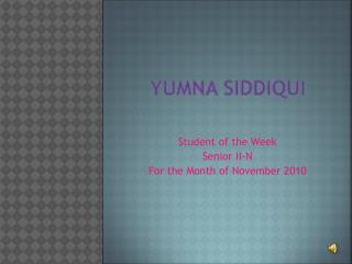 Yumna siddiqui