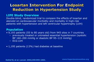 L osartan I ntervention F or E ndpoint Reduction in Hypertension Study