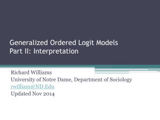 Generalized Ordered Logit Models Part II: Interpretation