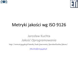 Metryki jakości wg ISO 9126