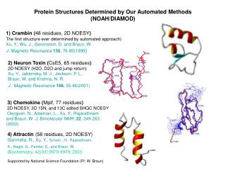 Protein Structures Determined by Our Automated Methods (NOAH/DIAMOD)