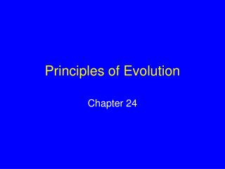 Principles of Evolution