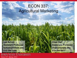 ECON 337: Agricultural Marketing