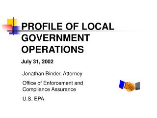 PROFILE OF LOCAL GOVERNMENT OPERATIONS July 31, 2002
