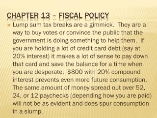 Chapter 13 – Fiscal policy