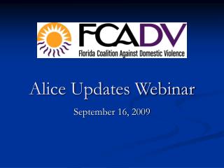 Alice Updates Webinar