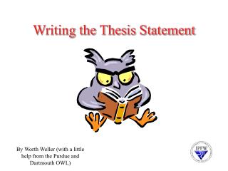 Writing the Thesis Statement