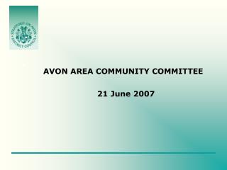 AVON AREA COMMUNITY COMMITTEE