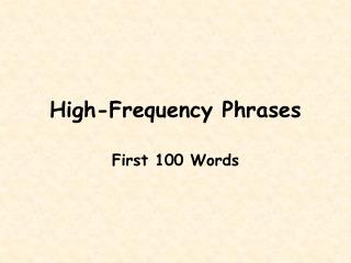 High-Frequency Phrases