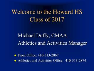 Welcome to the Howard HS Class of 2017