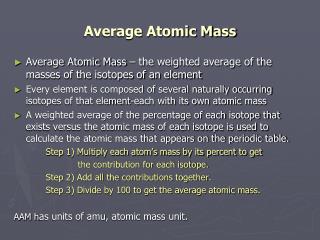 Average Atomic Mass