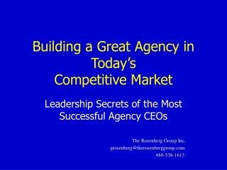 Building a Great Agency in Today’s Competitive Market