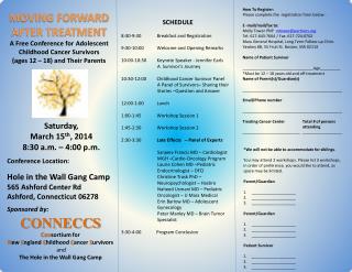 MOVING FORWARD AFTER TREATMENT A Free Conference for Adolescent Childhood Cancer Survivors