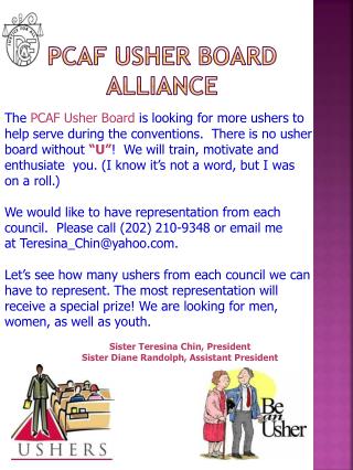 Pcaf usher board Alliance