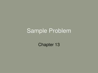 Sample Problem