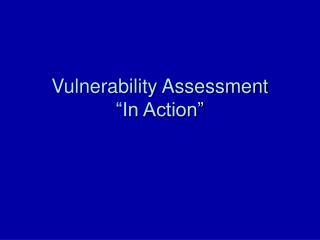 Vulnerability Assessment “In Action”