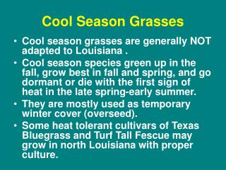 Cool Season Grasses