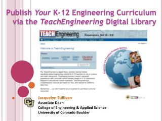 Publish Your K-12 Engineering Curriculum via the TeachEngineering Digital Library