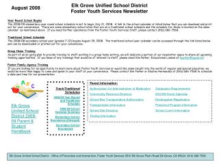 Elk Grove Unified School District Foster Youth Services Newsletter