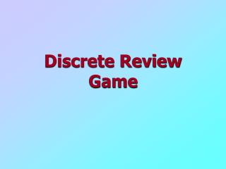 Discrete Review Game