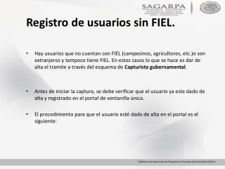 Registro de usuarios sin FIEL.