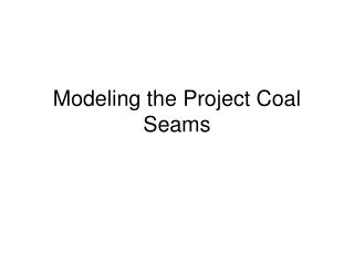 Modeling the Project Coal Seams