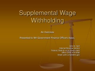 Supplemental Wage Withholding