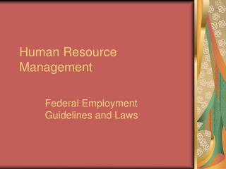 Human Resource Management