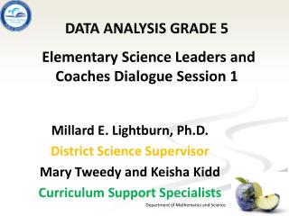 Millard E. Lightburn, Ph.D. District Science Supervisor Mary Tweedy and Keisha Kidd