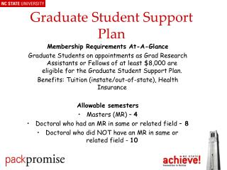 Graduate Student Support Plan