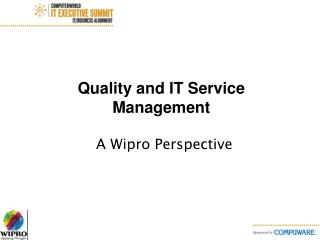 Quality and IT Service Management