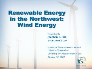 Renewable Energy in the Northwest: Wind Energy