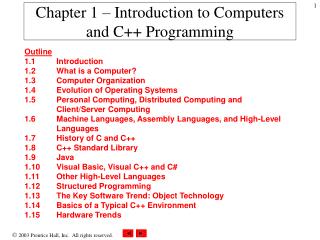 Chapter 1 – Introduction to Computers and C++ Programming