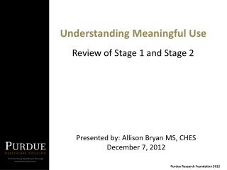 Understanding Meaningful Use