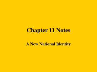 Chapter 11 Notes