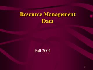 Resource Management Data