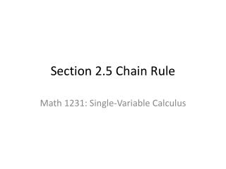 Section 2.5 Chain Rule