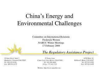 China’s Energy and Environmental Challenges