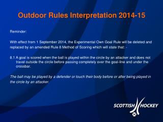 Outdoor Rules Interpretation 2014-15