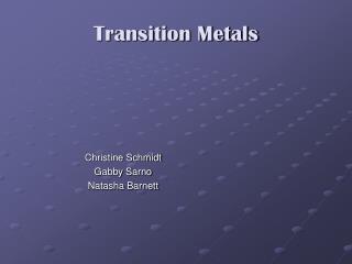 Transition Metals