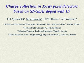 Charge collection in X-ray pixel detectors based on SI-GaAs doped with Cr