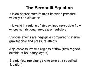 The Bernoulli Equation