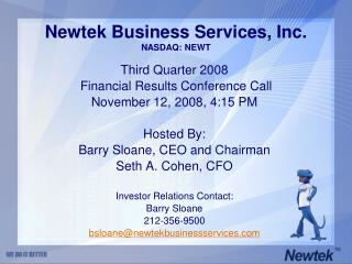 Newtek Business Services, Inc. NASDAQ: NEWT