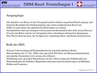 DHM-Basel: Feststellungen 1