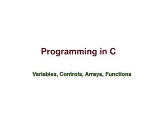 Programming in C